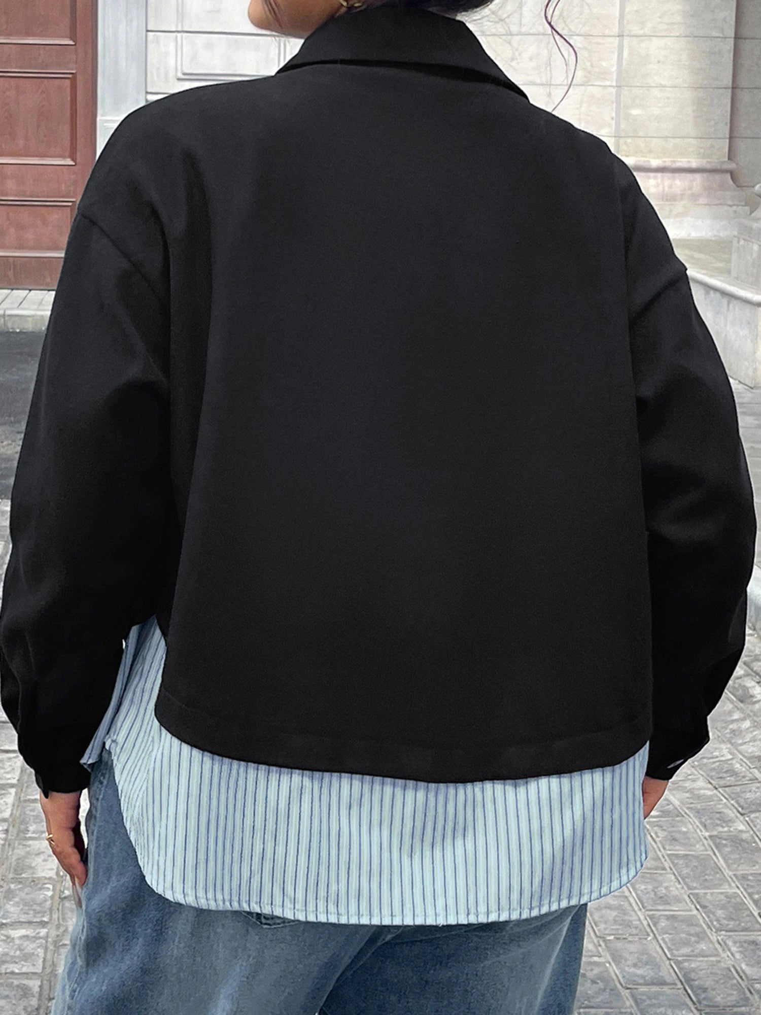 Striped Patchwork Fall Jacket